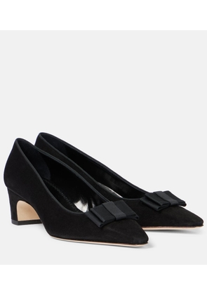 Manolo Blahnik Reador bow-detail suede pumps