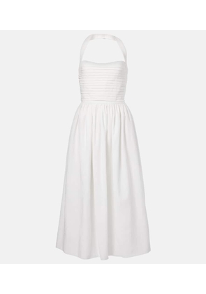 Markarian Leia ruched embroidered cotton midi dress