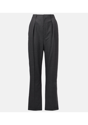 Lemaire Pleated wool twill straight pants