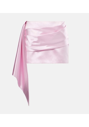 Alex Perry Draped duchess satin miniskirt