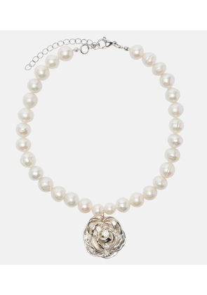 Magda Butrym Floral faux pearl pendant necklace