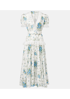 Rodarte Satin and broderie anglaise maxi dress