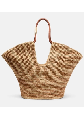 Zimmermann Goldentime Large raffia tote bag