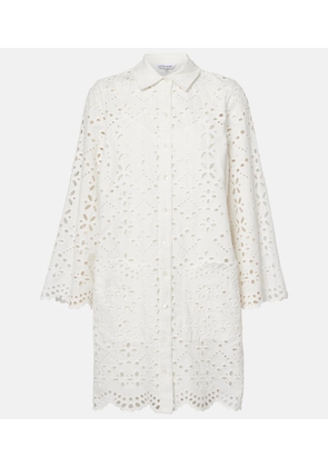 Veronica Beard Sumatra broderie anglaise cotton shirtdress