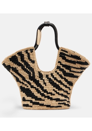 Zimmermann Goldentime raffia tote bag