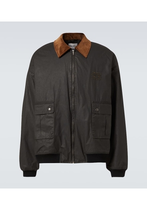 Miu Miu Coated cotton poplin bomber jacket