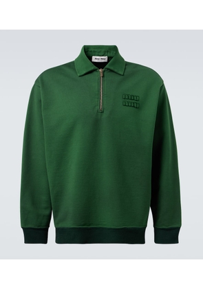 Miu Miu Logo cotton jersey sweatshirt