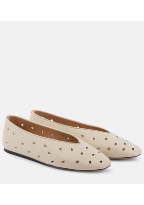 Le Monde Beryl Regency embellished leather ballet flats
