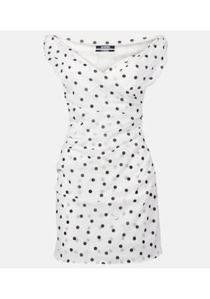 Jacquemus Rita draped polka-dot minidress