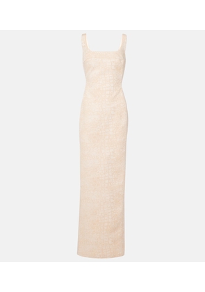 Jacquemus De-Nimes croc-effect cotton maxi dress