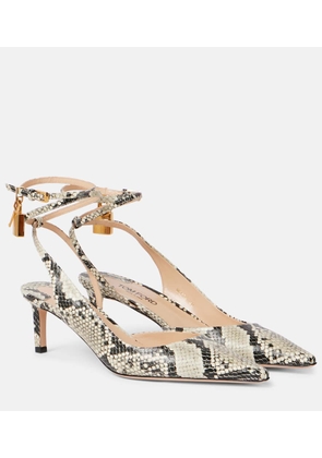 Tom Ford Padlock 55 snake-effect slingback sandals