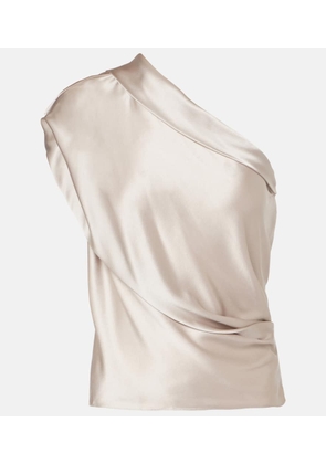 The Sei Asymmetric silk satin top