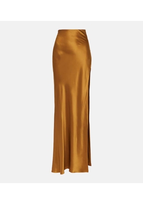 The Sei Asymmetric silk satin maxi skirt