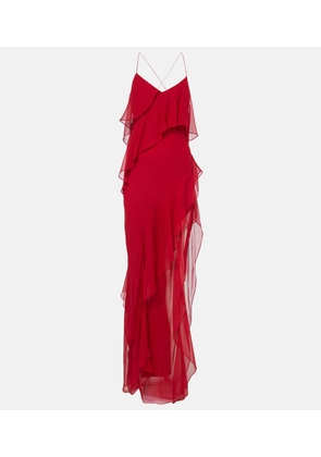 The Sei Ruffled silk chiffon gown