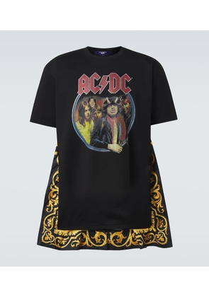 Junya Watanabe AC/DC printed caped cotton jersey T-shirt