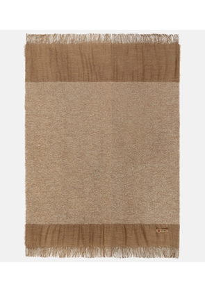 The House of Lyria Rovere fringed wool and linen-blend blanket