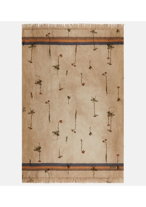 The House of Lyria Sharpei striped floral fringed blanket