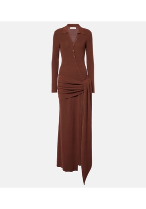 Aya Muse Saros draped cotton-blend maxi dress