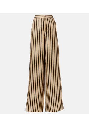 Max Mara Cestino linen and cotton-blend palazzo pants