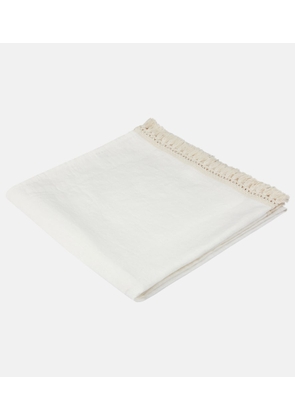Once Milano Fringed linen beach towel