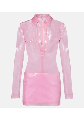 David Koma Sequined polo dress