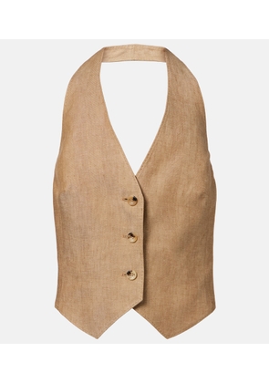 Max Mara Sauro open-back linen vest