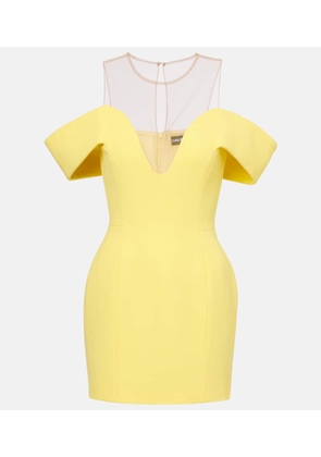 David Koma Off-shoulder wool crepe minidress