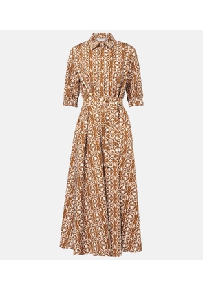 Max Mara Luxgi belted printed cotton midi dress