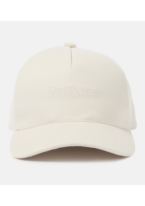 Saint Laurent Logo embroidered corduroy baseball cap