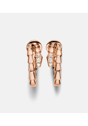 Bvlgari Serpenti Viper 18kt rose gold hoop earrings with diamonds