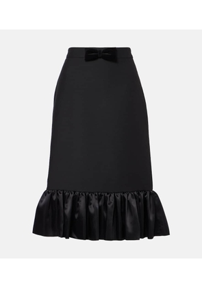 Valentino Crepe Couture satin-trimmed midi skirt