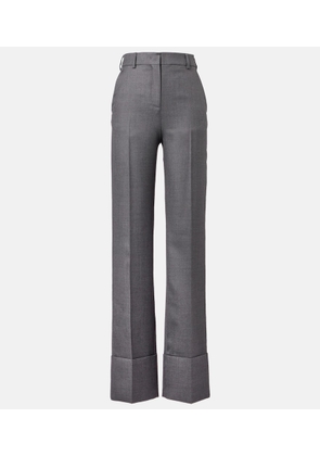 Valentino High-rise wool straight pants