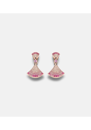 Bvlgari Divas' Dream 18kt gold earrings with pink sapphires and rubies, diamonds