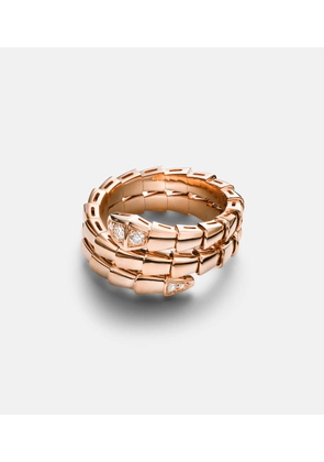 Bvlgari Serpenti Viper 18kt rose gold ring with diamonds