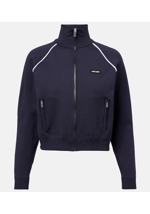 Miu Miu Logo zip-up sweatshirt
