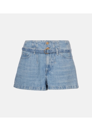 7 For All Mankind Kansas belted high-rise denim shorts