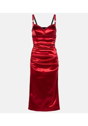 Dolce&Gabbana Ruched satin midi dress