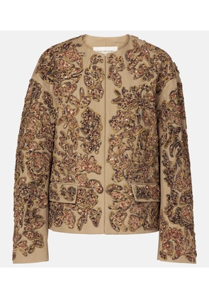 Dries Van Noten Sequined cotton jacket