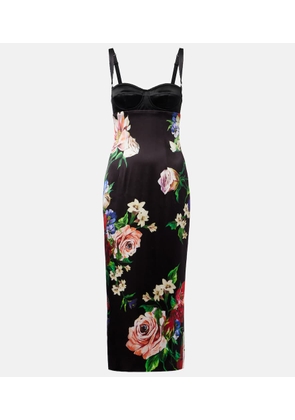 Dolce&Gabbana Floral satin midi dress