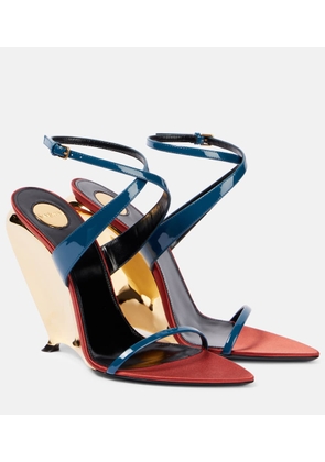 Saint Laurent Tallulah 110 patent leather wedge sandals