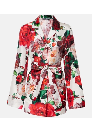 Dolce&Gabbana Floral silk satin shirt