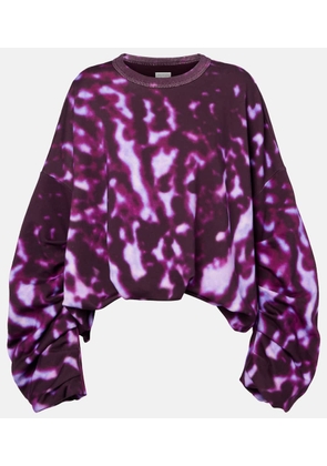 Dries Van Noten Printed draped cotton sweatshirt