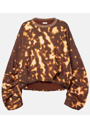 Dries Van Noten Printed gathered cotton sweatshirt