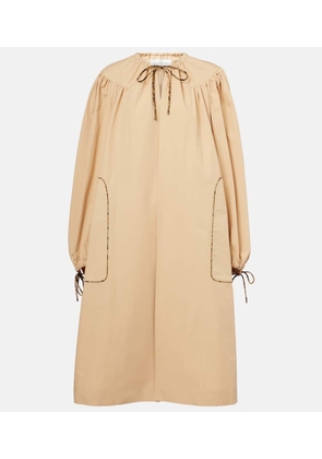 Dries Van Noten Gathered cotton poplin coat