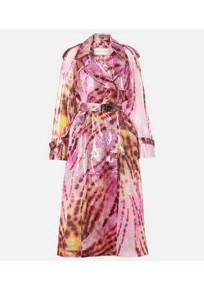Dries Van Noten Printed double-breasted trench coat