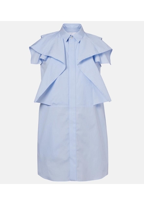 Sacai Striped cotton poplin minidress