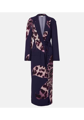 Dries Van Noten Printed embellished wrap dress