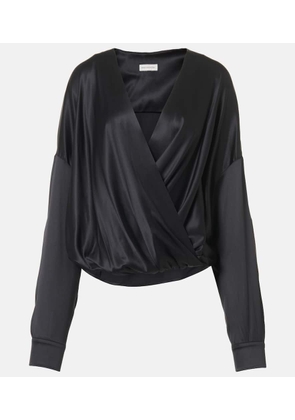 Dries Van Noten Silk-blend satin blouse
