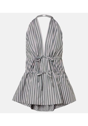 Dries Van Noten Striped halterneck cotton top