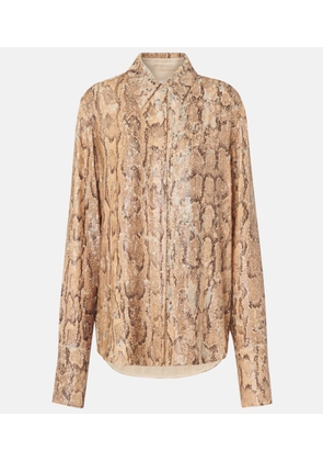 Dries Van Noten Sequined snake-effect shirt